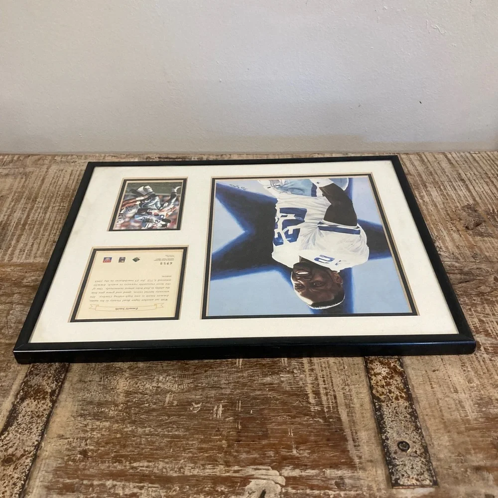 1996 Emmitt Smith Dallas Cowboys Framed Collectible Wall Art Football Plaque